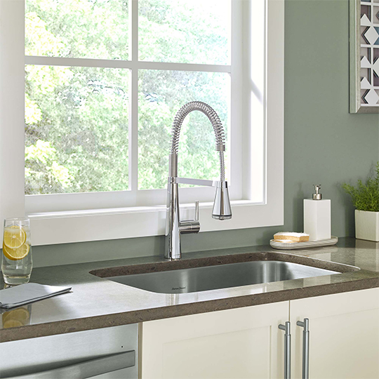 green kitchen faucet install