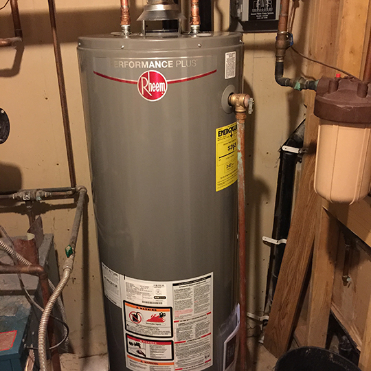 standard water heater install